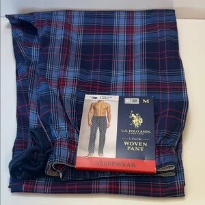 U.S. Polo Assn. Navy and Red Plaid Sleep Pants